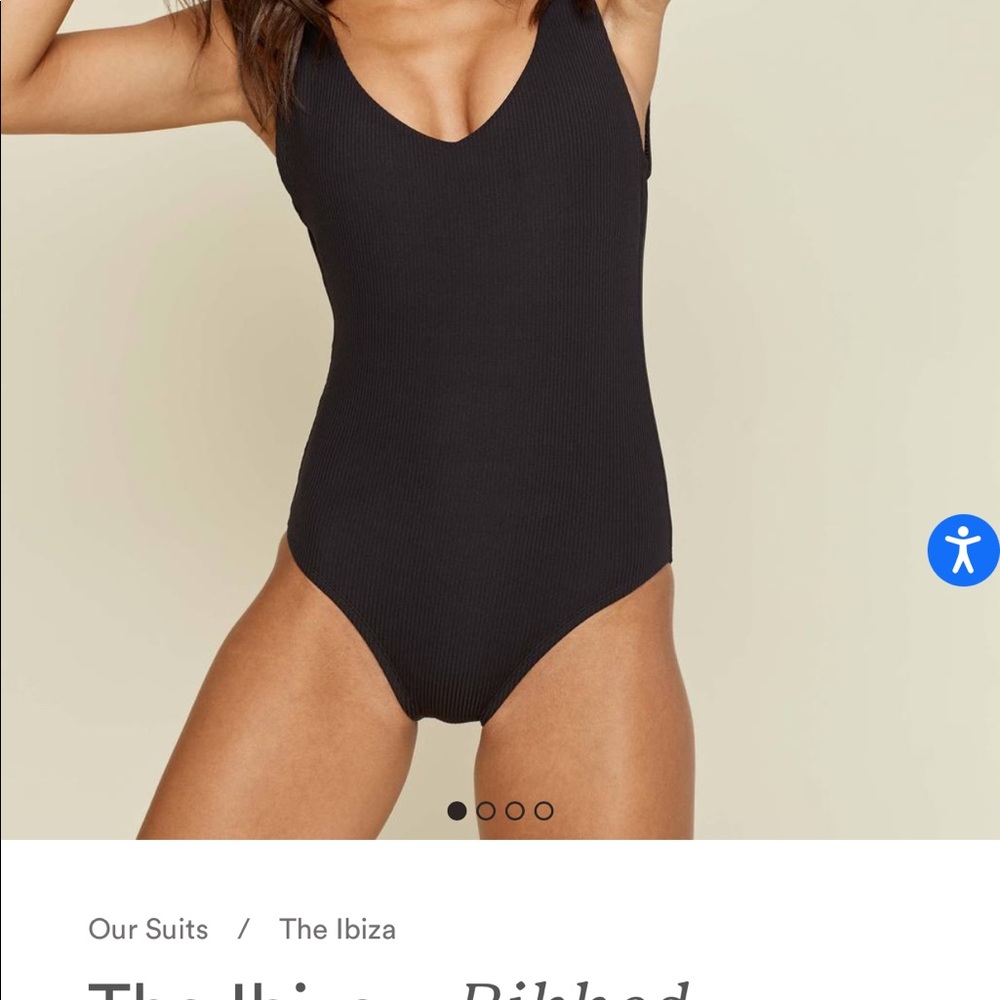 Andie Ibiza bathing suit size medium ribbed black